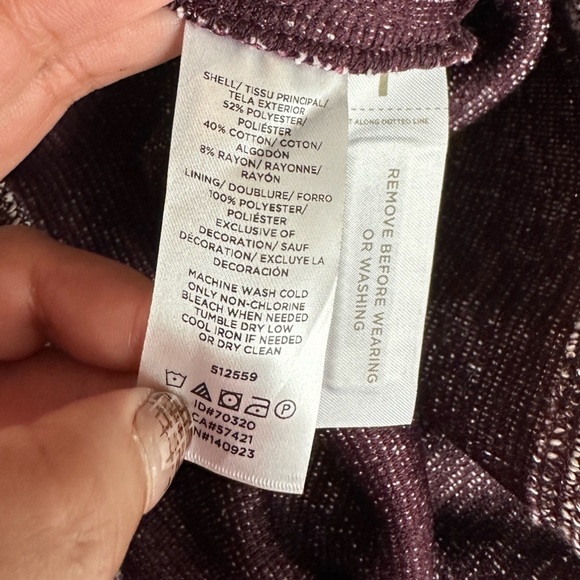 NWT LOFT Women’s Short Sleeve Fringe Trim Tweed A-Line Dress Purple Sz 8 - Picture 14 of 14